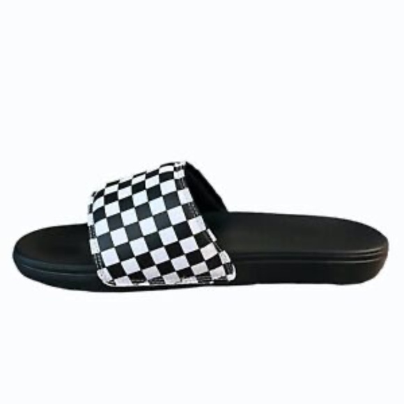 Vans Checkerboard La Costa Mens Black White Slides Size 13 Sandals - Picture 4 of 9